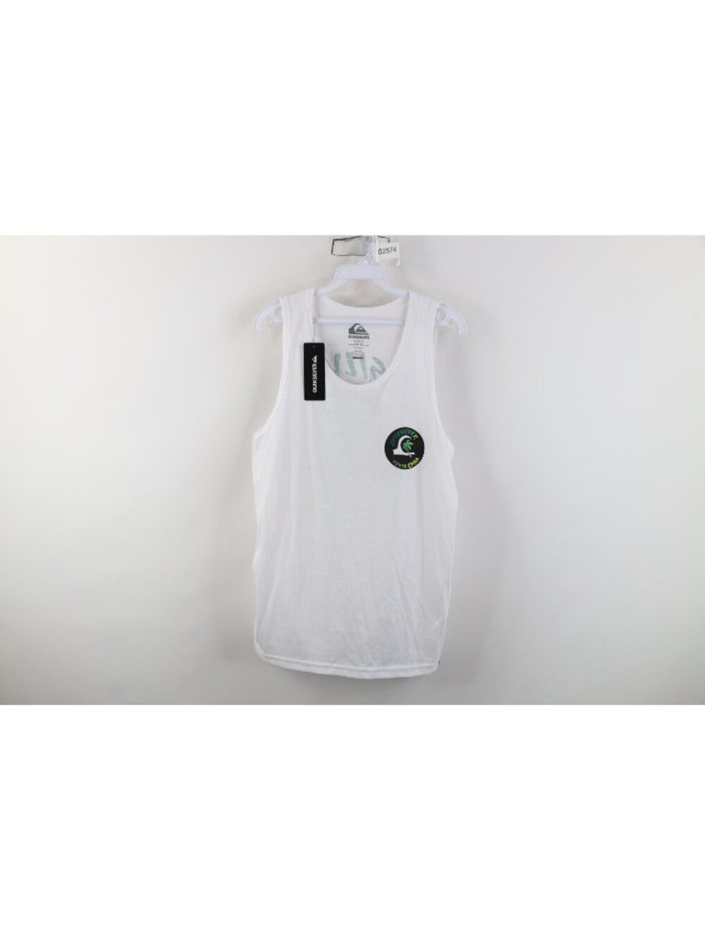 Deadstock Y2K Quiksilver Surfing Mens S Spell Out Punta Cana Tank Top T-Shirt